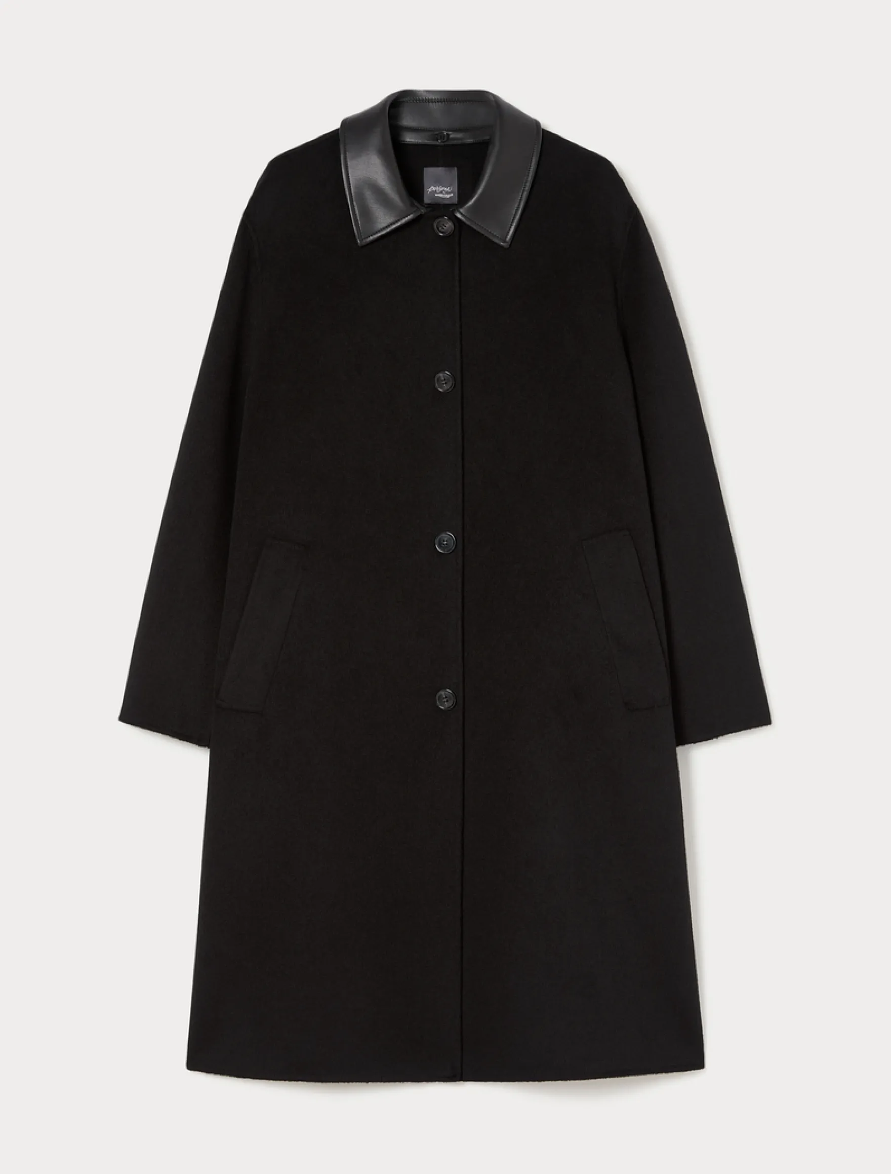Cappotto in double di misto lana - NERO