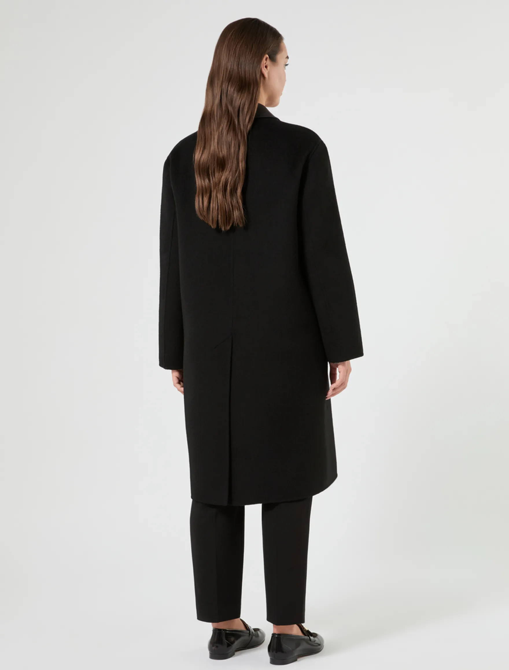 Cappotto in double di misto lana - NERO