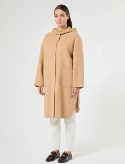 Cappotto in double di misto lana e nylon - CAMMELLO