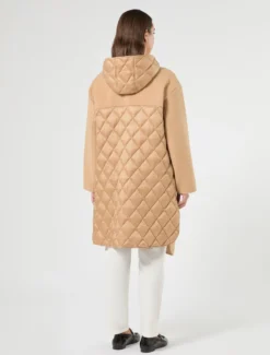 Cappotto in double di misto lana e nylon - CAMMELLO