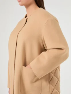 Cappotto in double di misto lana e nylon - CAMMELLO