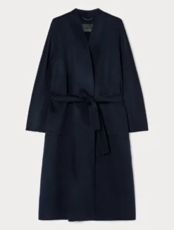 Cappotto in double di pura lana - BLU NOTTE