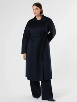 Cappotto in double di pura lana - BLU NOTTE