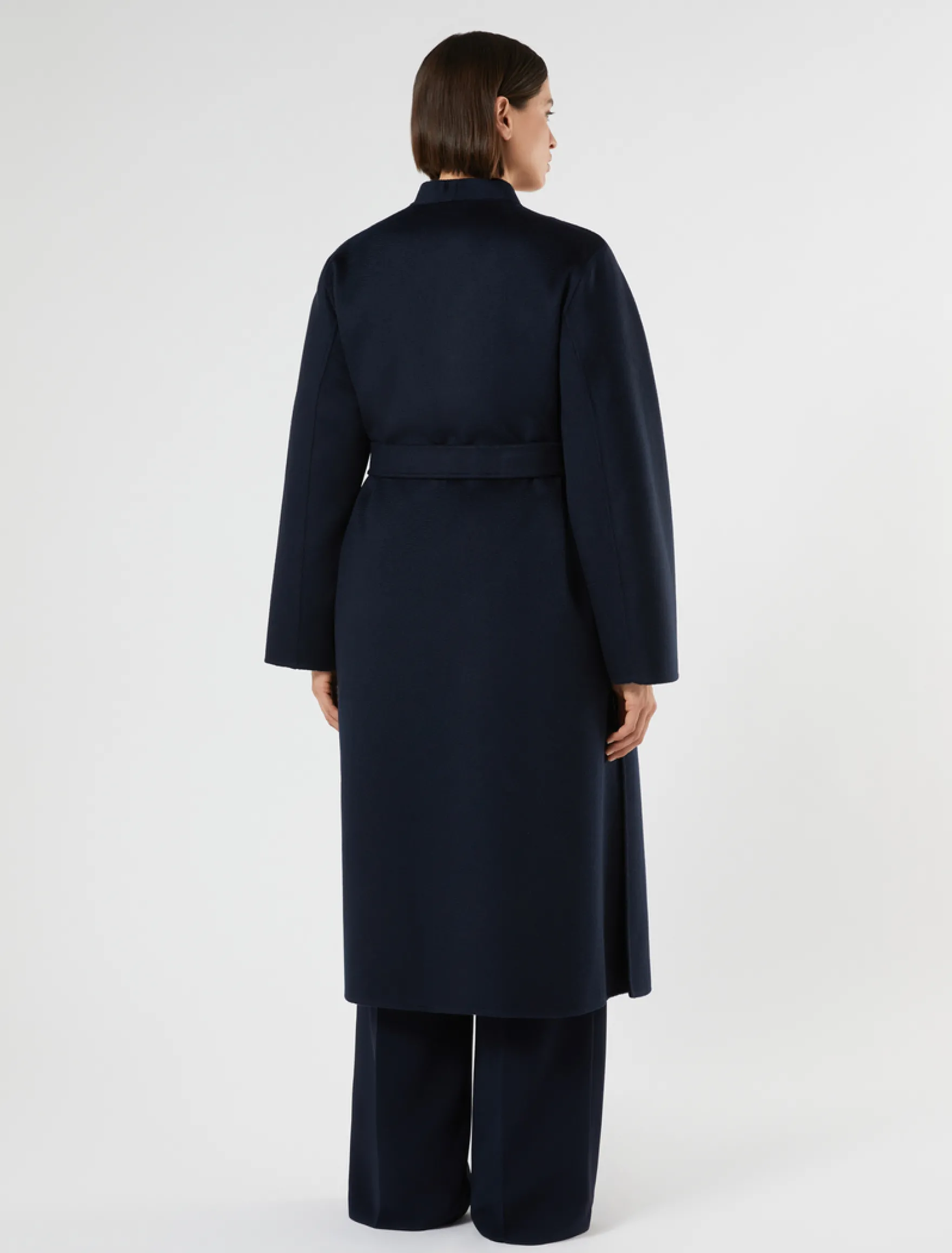 Cappotto in double di pura lana - BLU NOTTE
