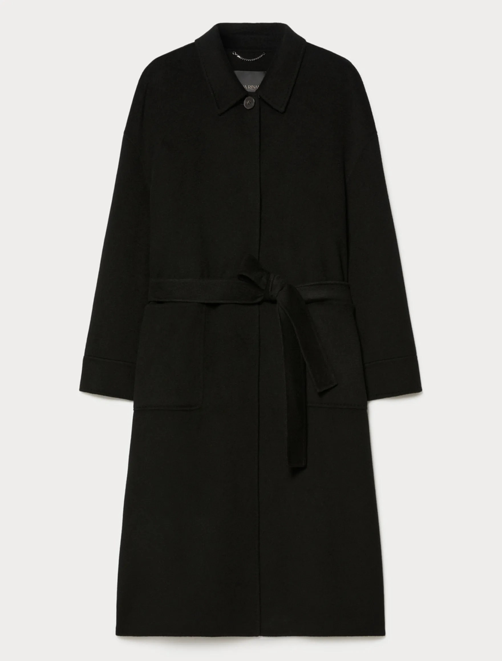 Cappotto in double di pura lana - NERO