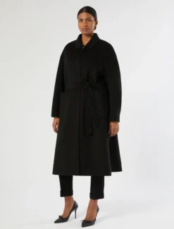 Cappotto in double di pura lana - NERO
