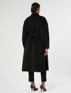 Cappotto in double di pura lana - NERO