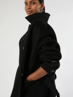 Cappotto in double di pura lana - NERO