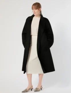 Cappotto in double di puro cachemire - NERO