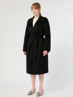 Cappotto in double di puro cachemire - NERO