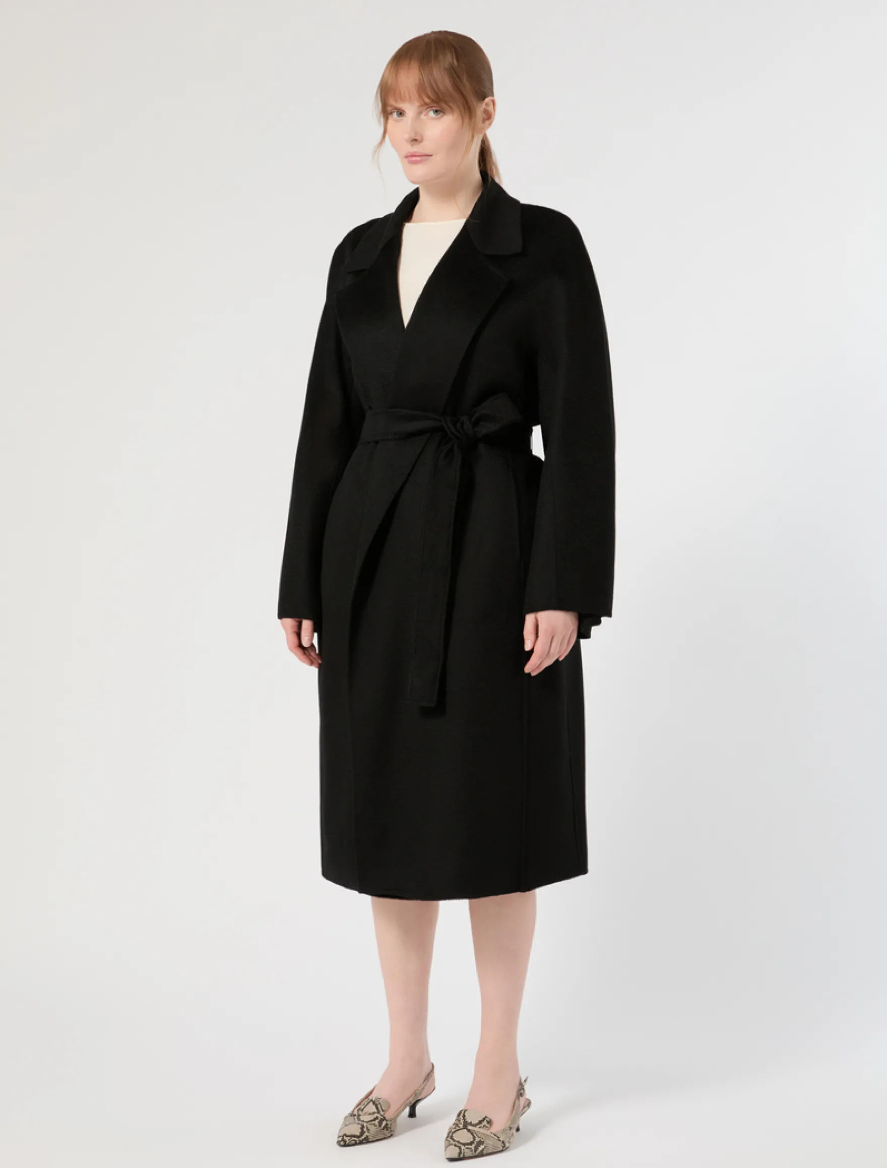 Cappotto in double di puro cachemire - NERO