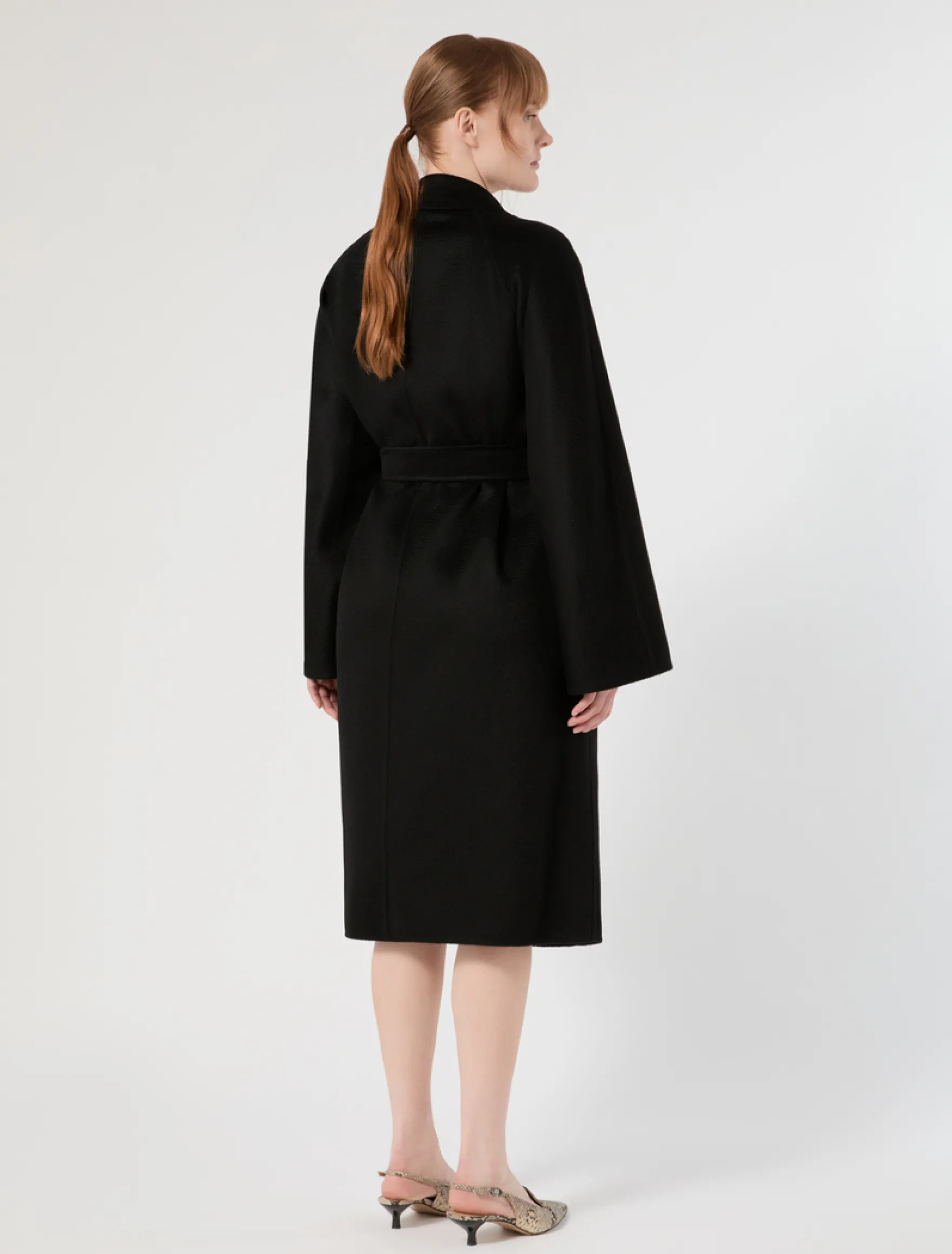 Cappotto in double di puro cachemire - NERO