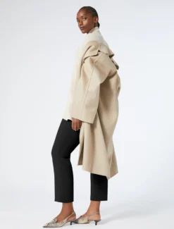 Cappotto in double di puro cachemire - NOCCIOLA