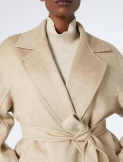 Cappotto in double di puro cachemire - NOCCIOLA