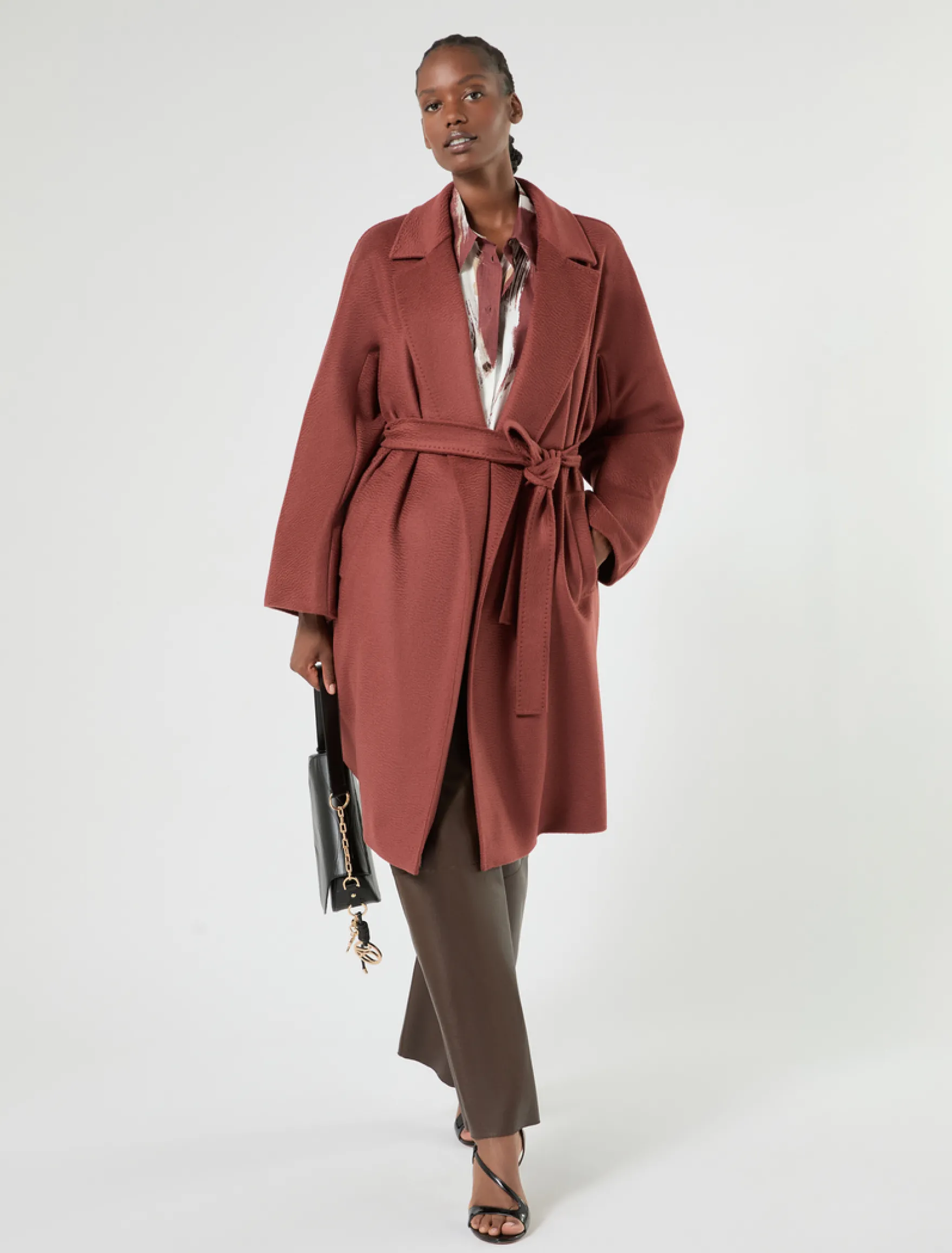 Cappotto in drap di cammello - MATTONE ROSSO