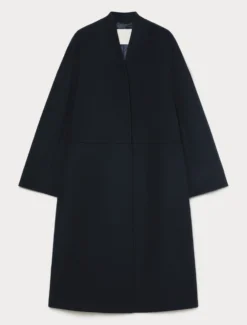 Cappotto in drap di lana - BLU NOTTE