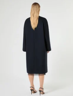Cappotto in drap di lana - BLU NOTTE