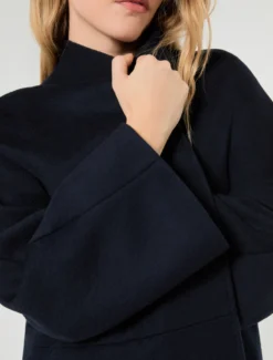 Cappotto in drap di lana - BLU NOTTE