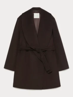 Cappotto in drap di lana - MARRONE