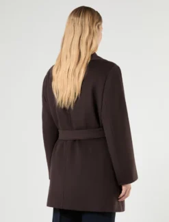 Cappotto in drap di lana - MARRONE