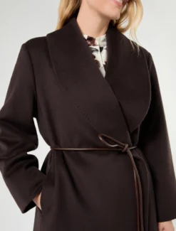Cappotto in drap di lana - MARRONE