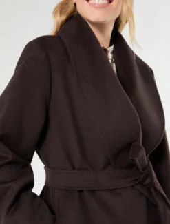 Cappotto in drap di lana - MARRONE