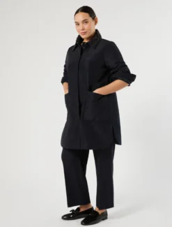 Cappotto in taffetà antigoccia - BLU NOTTE