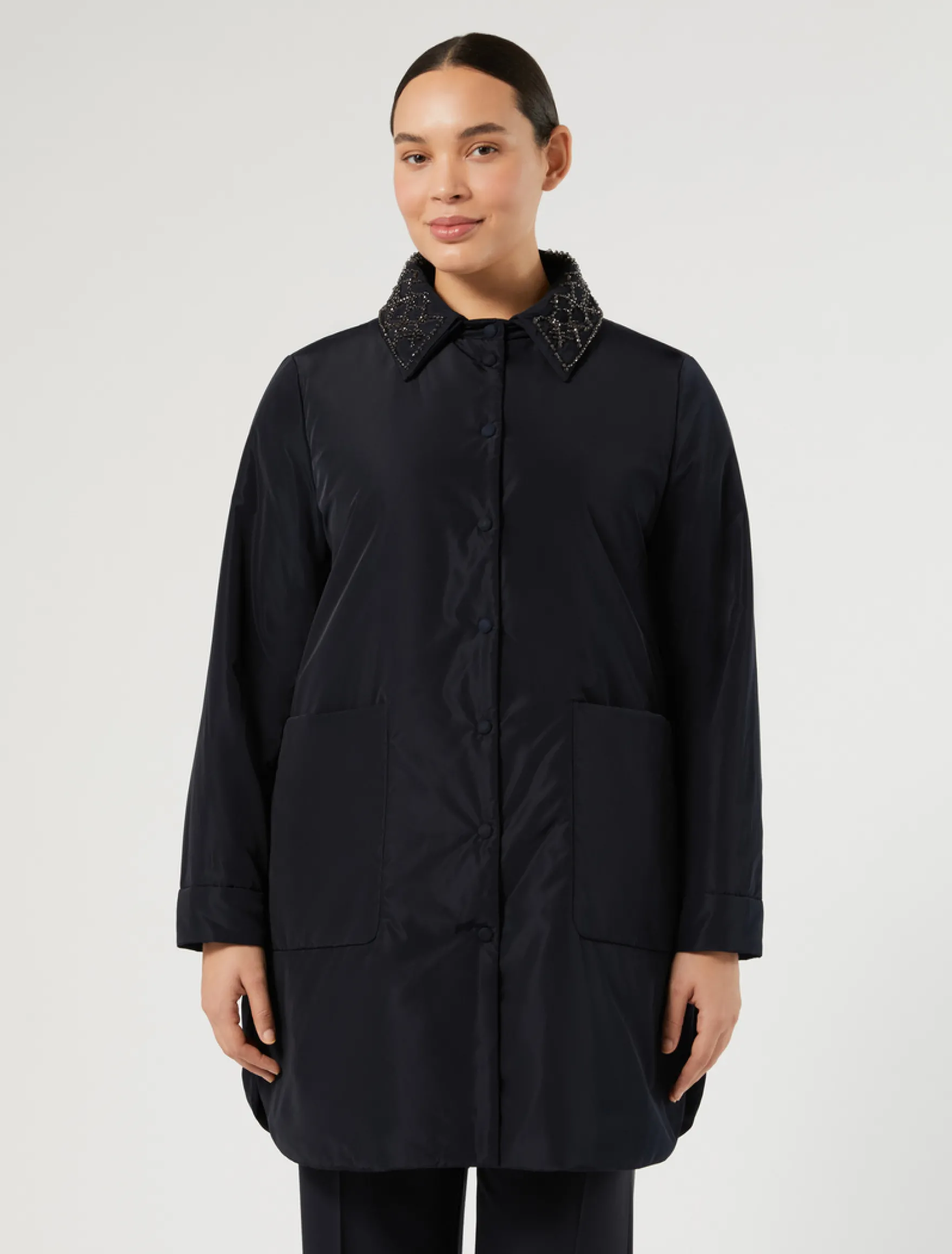 Cappotto in taffetà antigoccia - BLU NOTTE