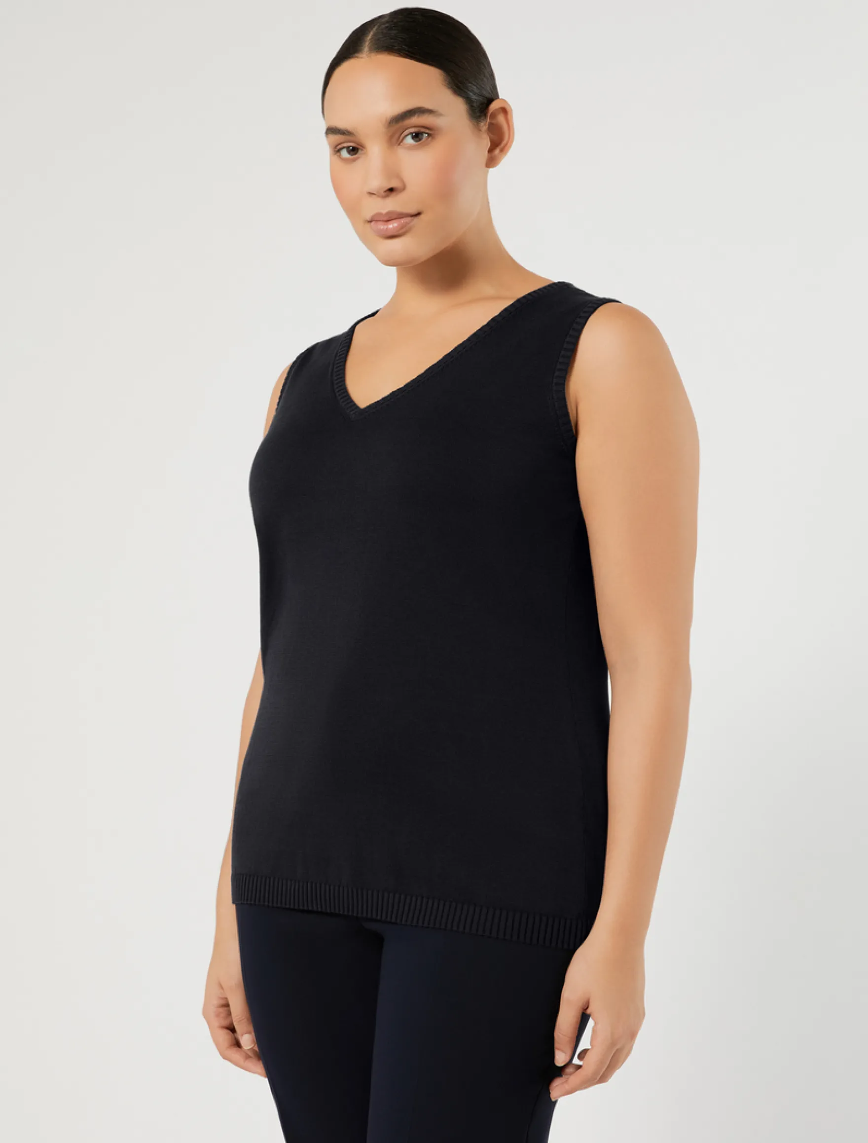 Cardigan e top in cotone con ricamo - BLU NOTTE