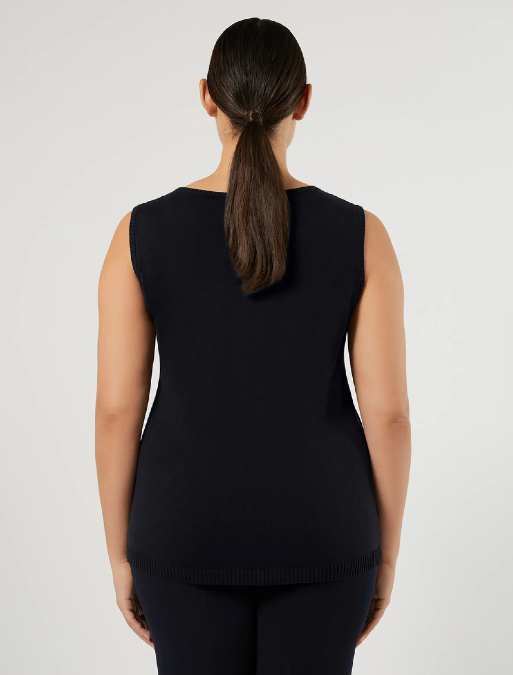 Cardigan e top in cotone con ricamo - BLU NOTTE