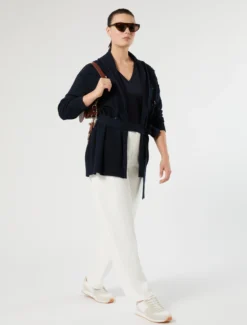 Cardigan in cordonetto di cotone - BLU