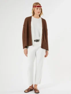 Cardigan in cotone - BIANCO