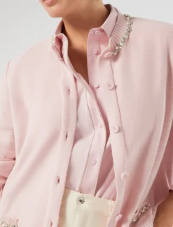 Cardigan in cotone con ricamo - ROSA