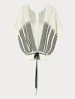 Cardigan in cotone e lino - AVORIO
