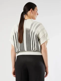 Cardigan in cotone e lino - AVORIO