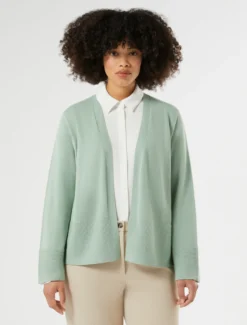 Cardigan in cotone - VERDE SALVIA