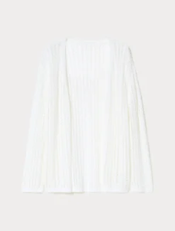 Cardigan in fettuccia di cotone - BIANCO OTTICO
