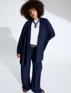 Cardigan in jersey e maglia - BLU NOTTE