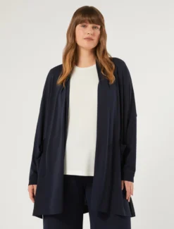 Cardigan in jersey e maglia - BLU NOTTE