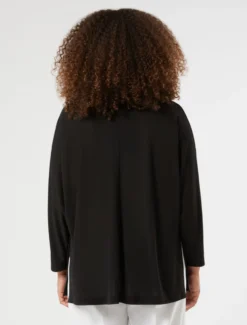 Cardigan in jersey interlock - NERO