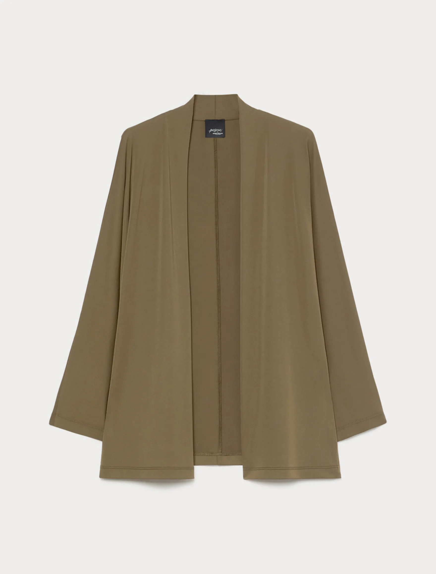 Cardigan in jersey interlock - VERDE KAKI
