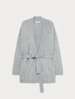 Cardigan in lana e cachemire - GRIGIO MEDIO