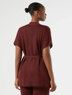 Cardigan in maglia di lino - BORDEAUX