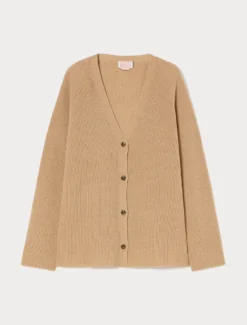 Cardigan in misto cachemire - CAMMELLO