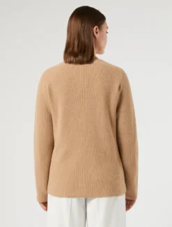 Cardigan in misto cachemire - CAMMELLO