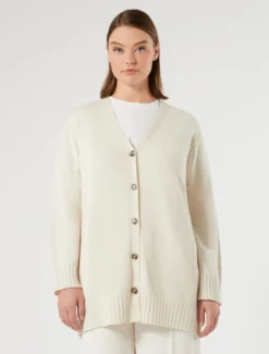 Cardigan in misto cachemire - TORTORA