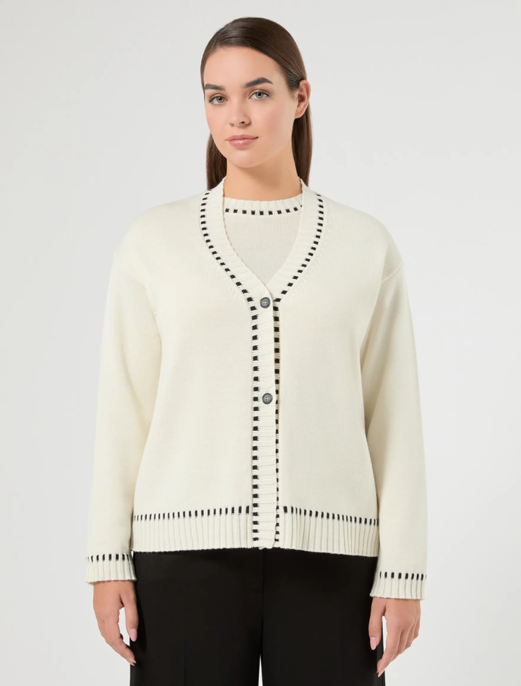 Cardigan in misto lana - BIANCO