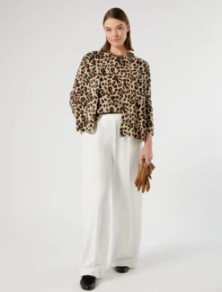 Cardigan in misto lana jacquard - CAMMELLO