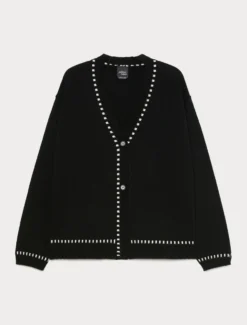 Cardigan in misto lana - NERO
