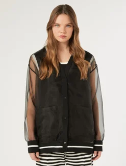 Cardigan in organza - NERO